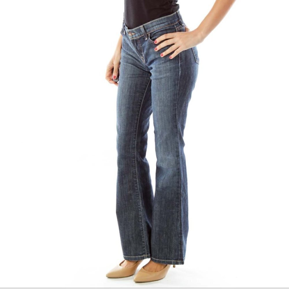 David Kahn Blue Flared Denim Pants - Picture 2 of 3